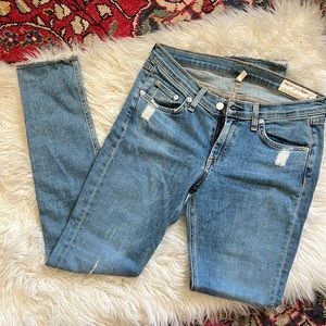 Rag&Bone jeans medium blue vintage look Skinny sz 28 original hem GORGEOUS!